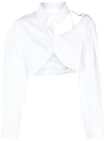 Jacquemus La Galliga asymmetric cropped shirt - Blanc