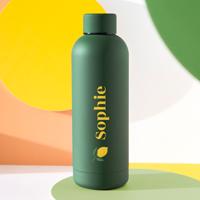 Drinkfles met naam donkerblauw