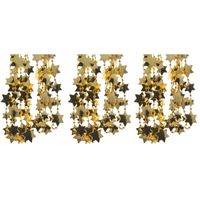 3x Gouden sterren kralenslinger kerstslinger 270 cm - thumbnail