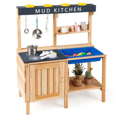 Buiten Kinder Matschkeuken met Afneembare Wasbak & Accessoires Speelkeuken Kinderkeuken