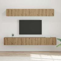 TV-kast set Wandgemonteerd 5 pcs artisanaal eikenkleurig