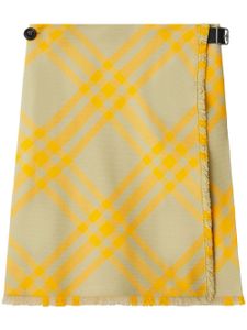 Burberry kilt frangé à carreaux - Gris