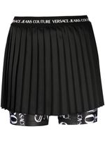 Versace Jeans Couture jupe-short plissée à bande logo - Noir - thumbnail