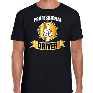 Professional driver / professionele chauffeur t-shirt zwart heren - Chauffeur cadeau shirt 2XL  -