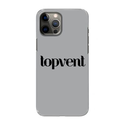 Topvent Grijs Zwart: Volledig geprint iPhone 12 Pro Max Hoesje