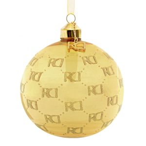 Roy Donders kerstbal RD-logo all over gold