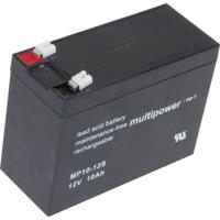 multipower PB-12-10-4,8 Loodaccu 12 V 10 Ah Loodvlies (AGM) (b x h x d) 151 x 118.5 x 65 mm Kabelschoen 6.35 mm Onderhoudsvrij, Geringe zelfontlading - thumbnail