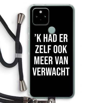Meer verwacht - Zwart: Pixel 5 Transparant Hoesje met koord