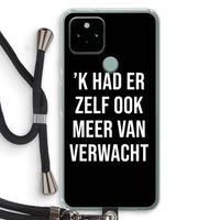 Meer verwacht - Zwart: Pixel 5 Transparant Hoesje met koord