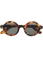 Lesca lunettes de soleil Saga à monture ronde - Marron
