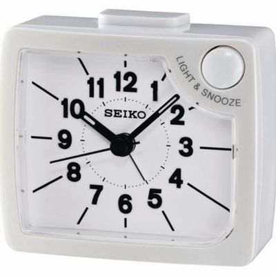 Seiko QHE120W Wekker kunststof wit 8 x 9 cm