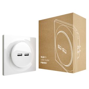 Fibaro Walli N wandcontactdoos 2x USB Wit