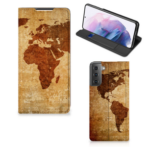 Samsung Galaxy S21 Plus Book Cover Wereldkaart