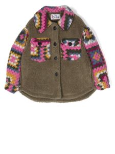 MC2 Saint Barth Kids veste Sherpa à empiècements en crochet - Marron