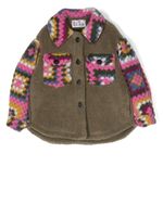 MC2 Saint Barth Kids veste Sherpa à empiècements en crochet - Marron