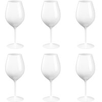 6x Witte of rode wijn wijnglazen 51 cl/510 ml van onbreekbaar wit kunststof