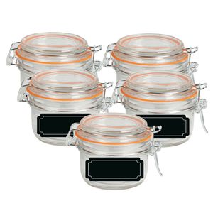 Weckpot/inmaakpot - 10x - 170 ml - glas - met beugelsluiting - incl. etiketten - Weckpotten