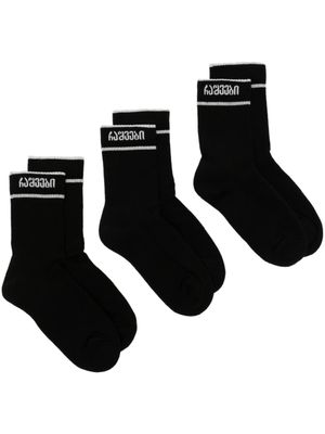 0711 lot de chaussettes en coton - Noir