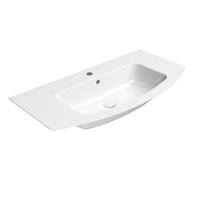 Gebogen Keramiek Wastafel Sapho Pura 102x52 cm Wit ExtraGlaze