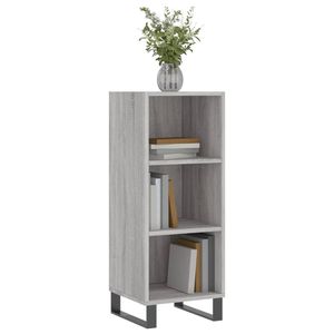 The Living Store Dressoir Living - Grijs Sonoma Eiken - 34.5 x 32.5 x 90 cm - Duurzaam hout/metaal