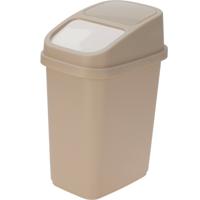 GFT aanrecht afvalbakje - beige - 10L - afsluitbaar - 18 x 27 x 31 cm - klepje