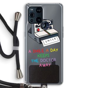Smile: Oppo Find X3 Transparant Hoesje met koord