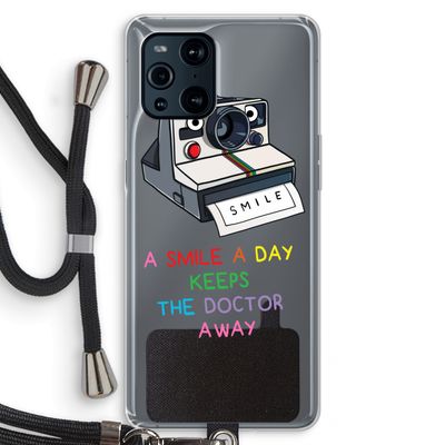 Smile: Oppo Find X3 Transparant Hoesje met koord