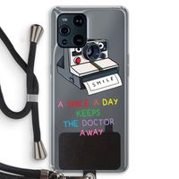Smile: Oppo Find X3 Transparant Hoesje met koord Smile: Oppo Find X3 Transparant Hoesje met koord
