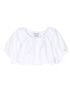 Douuod Kids blouse crop à épaules dénudées - Blanc