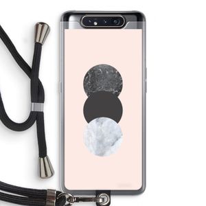 Marmeren cirkels: Samsung Galaxy A80 Transparant Hoesje met koord