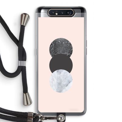Marmeren cirkels: Samsung Galaxy A80 Transparant Hoesje met koord