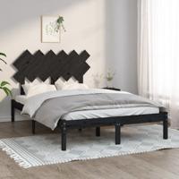 Bedframe massief hout zwart 135x190 cm