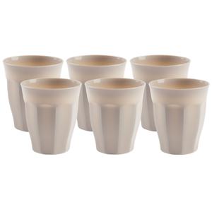 Onbreekbare Picardi drinkglazen - 12x stuks - kunststof - beige - 250 ml - camping/outdoor/kinder