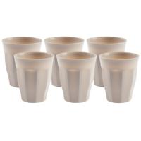 Onbreekbare Picardi drinkglazen - 12x stuks - kunststof - beige - 250 ml - camping/outdoor/kinder - thumbnail