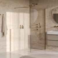 Brauer Oblivion - Inloopdouche - Helder Glas - 120 x 200 cm - incl. Glascoating - PVD Goud Geborsteld