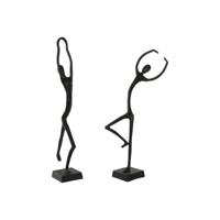 Decoratieve figuren Home ESPRIT Zwart baile (2 Stuks)