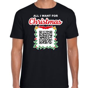 Kerst QR code kerstshirt Een lekker wijf heren zwart - Fout kerst t-shirt S  -