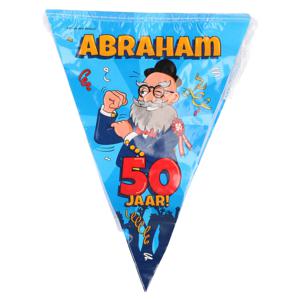 50 Abraham party vlaggenlijn 10 meter - 50 jaar verjaardag feestartikelen - versiering - plastic