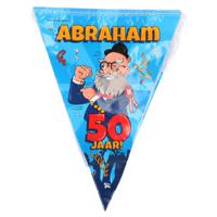 50 Abraham party vlaggenlijn 10 meter - 50 jaar verjaardag feestartikelen - versiering - plastic