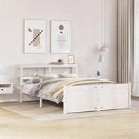 Bedframe met hoofdeinde zonder matras 140x190 cm wit