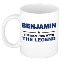 Naam cadeau mok/ beker Benjamin The man, The myth the legend 300 ml   - - thumbnail