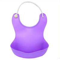 Baby peuter waterdichte siliconen BIB zuigelingen voeden lunch Roll-up schort (paars) Baby peuter waterdichte siliconen BIB zuigelingen voeden lunch Roll-up schort (paars)