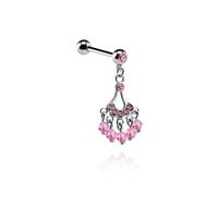 Jeweled Barbell with Charm Chirurgisch staal 316L / Belegde messing Barbells - thumbnail