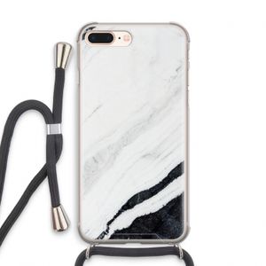 Elegante marmer: iPhone 8 Plus Transparant Hoesje met koord