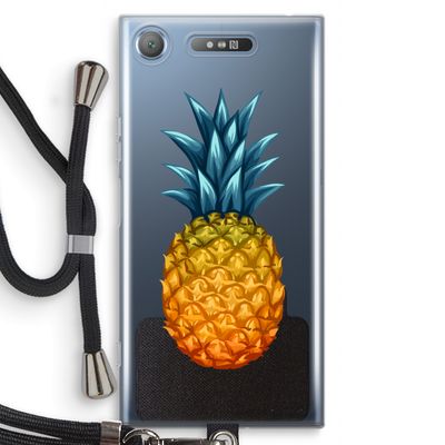 Grote ananas: Sony Xperia XZ1 Transparant Hoesje met koord