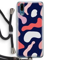 Memphis Shapes Pink: Huawei P20 Transparant Hoesje met koord