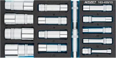 HAZET Dopsleutelset 163-459/15 - 1/2 inch (12,5 mm) vierkant hol - Buiten-zeskant-tractieprofiel - 15-delig - 10 - 32