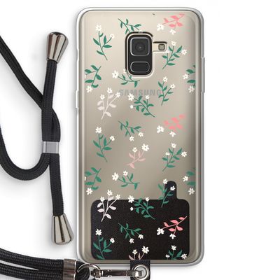 Small white flowers: Samsung Galaxy A8 (2018) Transparant Hoesje met koord