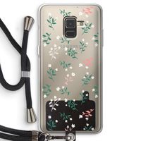Small white flowers: Samsung Galaxy A8 (2018) Transparant Hoesje met koord