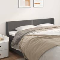 Hoofdbord met randen 203x16x78/88 cm kunstleer grijs